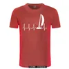 Żaglówka T Shirt Sailing In a Heartbeat T-shirt Summer Graphic Tee Shirt Cute 100 Cott Short Sleeve męs