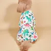 1PCサマーペットパマジャンプスーツ犬猫 - 楽しいディノプリント、パーティーやラウンジに最適