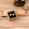 Cadeau cadeau en gros 100pcs bagues boîte à bijoux 5 / 3cm boîtes en carton kraft brun noir pour collier boucle d'oreille femmes emballage