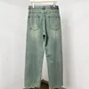 Pantalones vaqueros para hombre, pantalones rectos sueltos lavados de alta calidad, chándales, pantalones de chándal Vintage informales, pantalones de calle Y2k para ropa