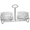 Plastic transparent double small ice bowls multi-purpose preservation dipping rack for picnics camping Ice Buckets Tools LT875