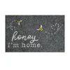 Carpets Lustige Fußmatte „I'm Home“, süße Fußmatte, Willkommensmatten für die Küche, Innenbereich, Veranda, Außenbereich, rutschfest, langlebig, Gummi, Grau