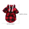 Dog Apparel Pet Coat Funny Costume Dreses Christmas Garment Red Hoodie Supplies Xmas Clothes Small Festival Puppy Grid Pattern
