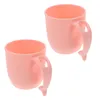 Mugs 2 PCS Children's Mouthwash Cup Tandborstehållare Stand Rining Cups Lovely Dolphin Tandkräm Återanvändbar pp
