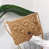 Shoulder Bags Bohemian Women Straw Beach Bag Ladies Handmade Messenger 2024 Summer Travel Shopping Totes Khaki White Purse