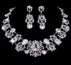 Floral Diamond Wedding Costume Necklace Earring 1Set Crystal Rhinestone Alloy Bridal Frontlet9009687