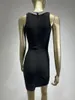 Casual Kleider Sommer Einteiliges Kleid Frauen Koreanischen Stil Schwarz Ärmellose Diamanten Streifen Bodycon Mini Runway Celebrity Abend Party