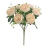 Decorative Flowers Realistic Faux Elegant Artificial Peonies Branch For Home Decor Wedding Party 7 Head Flower With Stem