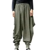 ¡80% de ventas calientes!Vintage Color sólido sueltos deportes Harem pantalones pierna ancha banda elástica LG pantalones f1Ha #