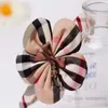 Luxury Ribbon Kids Hair Sticks Boutique Girls Plaid Bows Princess Hairbands Children Lattice Bear Flower Accessories Z1602