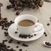 Tazze Piattini Tazza da caffè in rilievo retrò Creativo tè pomeridiano britannico in stile europeo