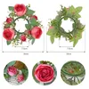 Fleurs décoratives Bougie d'anneau artificiel verdure verdure du pilier rose pour la fête de mariage décorations de table