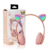 P47M enfants sans fil pliable mignon chat casque sport jeu casque avec micro LED lumières F0019