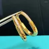 Серьги-кольца высокого качества из стерлингового серебра 925 пробы с инкрустацией CZ камнем U-замком женские милые модные изысканные ювелирные изделия