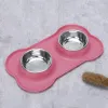 Nutrire la ciotola per cani a doppio cane con tappeto in silicone durevole in acciaio in acciaio inossidabile alimentazione per alimentazione per alimentazione per alimentare ciotole per animali domestici