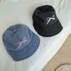 Korean Bow Embroidered Style Baseball Women's Senior Denim Outdoor Sunshade Versatile Fisherman Hat