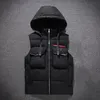 Pdara marque hommes à capuche vers le bas gilets manteaux créateur de mode homme vers le bas coton sans manches gilet vestes automne hiver garder au chaud épaissir doux gilets manteaux M-4XL