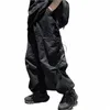 Houzhou Techwear pantalones de carga para hombres pantalones negros masculino jogging coreano casual japonés streetwear hip hop safari estilo bolsillo o4ai #