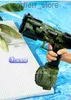 Gun Toys Été nouveau pistolet à eau pour enfants pistolet à eau électrique continu entièrement automatique grande capacité garçons jeu d'eau jouets piscine outils 240327