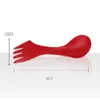 Colher 3 em faca 1 garfo talheres utensílios de acampamento spork louça conjuntos plástico viagem gadget talheres ferramenta fy3593 1010 fy59 00