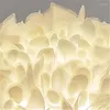 Ceiling Lights Romantic Feather Light White Flower LED Creative Lamp Bedroom Restaurant Living Room Home Children Decoration