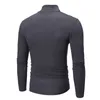 Automne hiver hommes col haut T-shirt coupe ajustée Fi haute élastique Lg manches Cott décontracté respirant vêtements pull J9ZT #