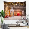 Kerst Wandtapijt Sneeuwvlokken Kerstman Winter Muur Hangende Doek Haard Deken Geschenken Kerst Wanddecoraties voor Huis 240322