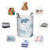 Laundry Bags Basket Storage Bag Waterproof Foldable Cartoon Hippo Dirty Clothes Sundries Hamper