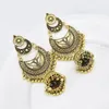 Dingle örhängen vintage måne jhumka för kvinnor etnisk antik stor klockformad tofs droppe indiska smycken tillbehör
