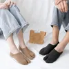 Men's Socks Unisex Two-Toed Low Cut Boat Pure Color Split Toe Simple Comfortable Cotton Flip Flop