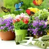 Decorative Flowers 50pcs Pvc Simulation Pole Butterfly Decoration Garden Flower Arrangement Gardening Ornaments