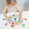 Nouveau Montessori en bois pour enfants couleur forme correspondant Puzzle main saisir conseil temps enseignement horloge enfants jouets éducatifs