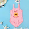 Hallo Zomer Cactus Kokospalm Gedrukt Kinderbadpak Baby Meisje Eendelig Badmode Meisjes Badpak Strandbodysuit Kleding 24327