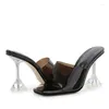 Terlik TRILEINO ŞEYRİK KRİSTAL KREP Topuklar Kadın Şeker Renk Pvc Ayakkabı Kadın Katırlar Slaytlar Yaz Sandalet Boyutu 46