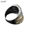 Bagues de cluster YYW 2024 Fashion Bague en alliage de zinc ronde couleur or unisexe doigt beau cadeau de bijoux