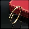 Manschett 2023 Designer Nail Armband Classic Luxury Par For Women Män Högkvalitativ 316L Titanium Steel Jewelry Gift Drop Delivery Brac Dhugy