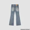 Designer Version correcte 23SS Haut de gamme B-Family Mud Teinté Micro Jeans évasés Casual Mode polyvalente Hommes et femmes Jambe droite D4LD