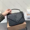 Sac de créateur de haute qualité Sac messager pour femme Sac à bandoulière de luxe Logo d'étiquette en or Alligator gaufrage Sac à chaîne en cuir brillant Sac à bandoulière Sac à main Sunset