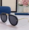 Womens or mens sunglasses G 0307S classic black thick plate frame with diamond decoration foldable metal temple oval lens designer7127390