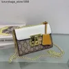 Crossbodytas Fabriek Hot Style Dubbele slotgesp Tas Gedrukt Eén schouderketting Maanlicht Schatkist Luxe kleine vierkante onderarm