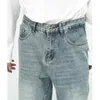 Jeans pour hommes 2024 printemps coréen niche vintage jambes larges drapé lâche mode fermeture éclair haute rue coton hip hop couleur unie