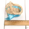 Storage Baskets 10/30Pcs Mini Woven Flower Basket Rattan Candy Box Cradle Ribbon Gift Box Baby Shower Gift Box Bow Storage Basket