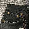 Jeans da uomo Jeans a goccia casuali con lavaggio al ginocchio strappato Jeans neri