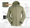high Quality Military Shark Skin Soft Shell Tactical Windproof Waterproof Jacket Army Combat Jackets Mens Hooded Bomber Coats 95tP#