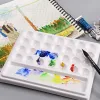 Sets Ceramic Artist Watercolor Palette Roseshaped Gouache Ceramic Palette Bone China Flowershaped Paint Painting Supplies Curtain