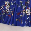 Girl's Dresses Girl Dress Summer Vintage Blue Sleeveless Retro Printed Pleated Dress Elegant Designad Classic Casual Pastoral Style YQ240327