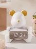 طاولة المكتب ساعات الرسوم المتحركة Cartoon Bear Bear Electronic Allad Rock Room Bede Bede Table Watch Watch Luminous Mute Digital Digoration Clock24327