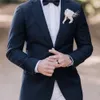 2023 New Arrival Wedding Men Navy Blue Notched Lapel Suits Busin Casual Formal Costume Homme Slim Fit 2 Pcs Set Jacket Pants Q4Xn#