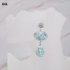 Kolczyki Dangle GG Biżuter Naturalny Blue Larimar Crystal utwardzony student dla kobiet