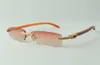 Gafas de sol Direct s con micropavé de diamantes 3524026 con patillas de madera natural naranja, tamaño de gafas de diseñador 5618135 mm8168767